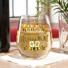 Load image into Gallery viewer, Personalized Stemless Wine Glass Mahjong Retirement Gift
