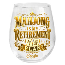 Load image into Gallery viewer, Personalized Stemless Wine Glass Mahjong Retirement Gift
