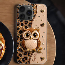 Load image into Gallery viewer, Personalized Clear Phone Case Cute Owl Design Custom Name Gift for Her
