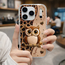Load image into Gallery viewer, Personalized Clear Phone Case Cute Owl Design Custom Name Gift for Her
