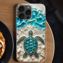 Load image into Gallery viewer, Personalized Clear Phone Case with Sea Turtles for Ocean Lovers
