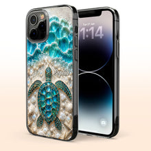 Load image into Gallery viewer, Personalized Clear Phone Case with Sea Turtles for Ocean Lovers

