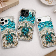 Load image into Gallery viewer, Personalized Clear Phone Case with Sea Turtles for Ocean Lovers
