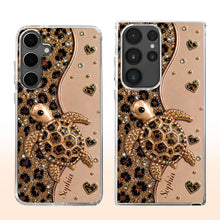 Load image into Gallery viewer, Personalized Clear Phone Case Turtle Love Hearts Custom Gift
