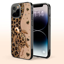 Load image into Gallery viewer, Personalized Clear Phone Case Turtle Love Hearts Custom Gift
