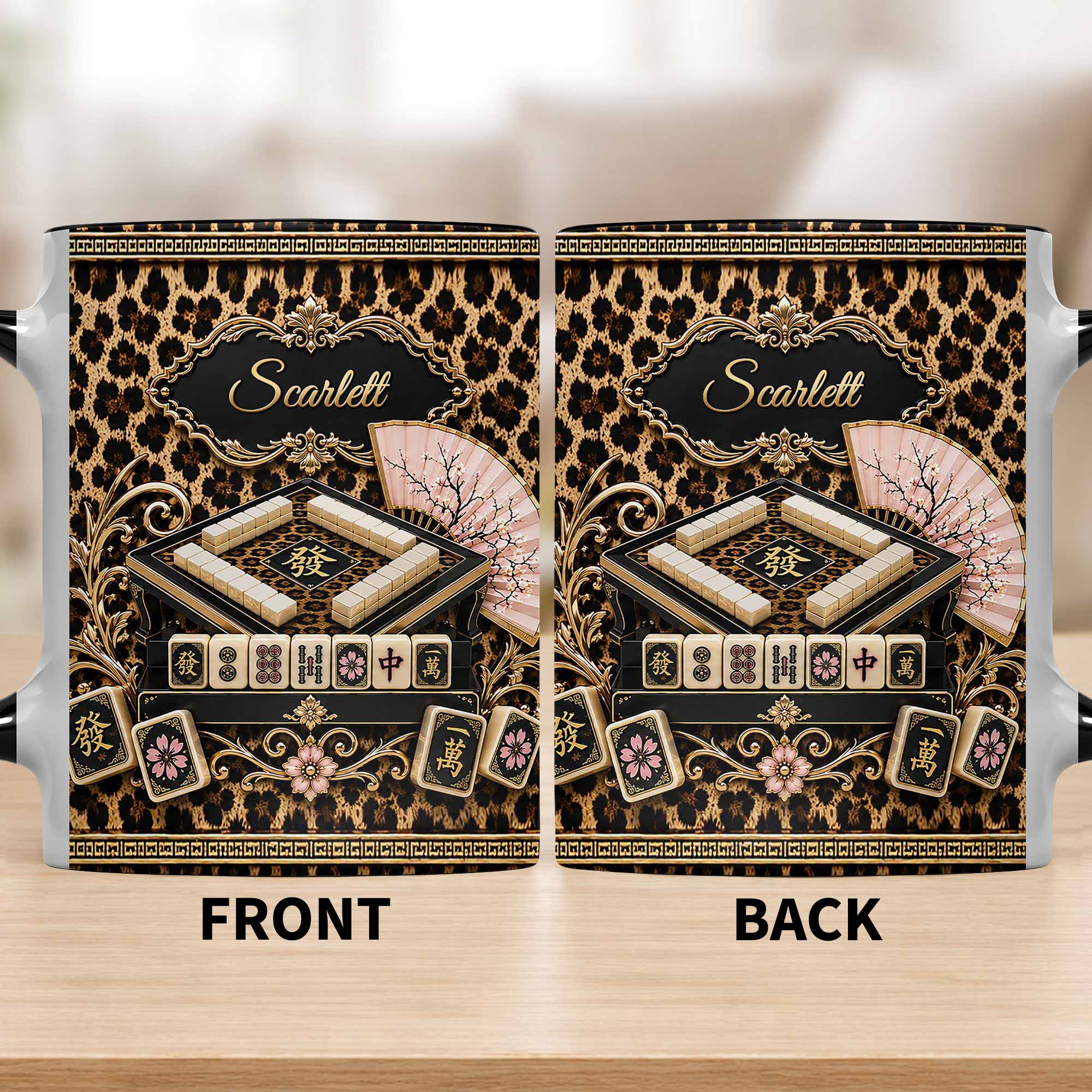 Personalized Mahjong Queen Accent Mug Custom Name Gift