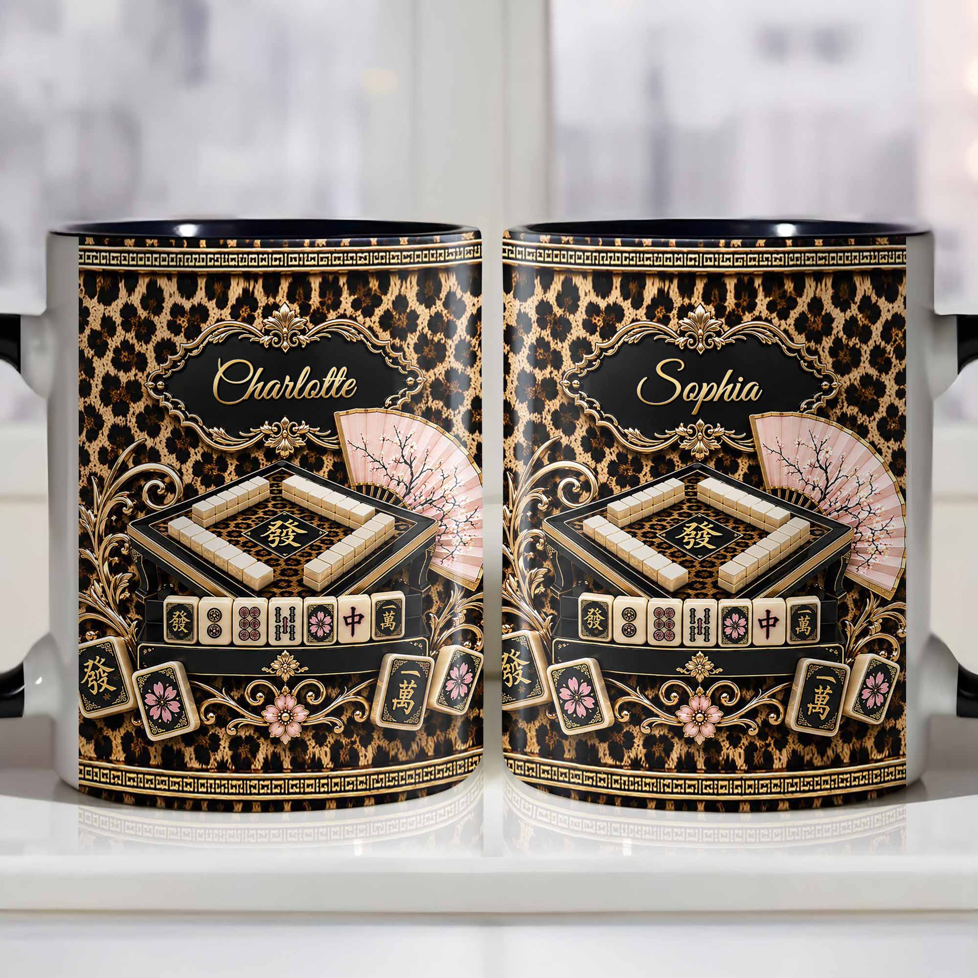 Personalized Mahjong Queen Accent Mug Custom Name Gift