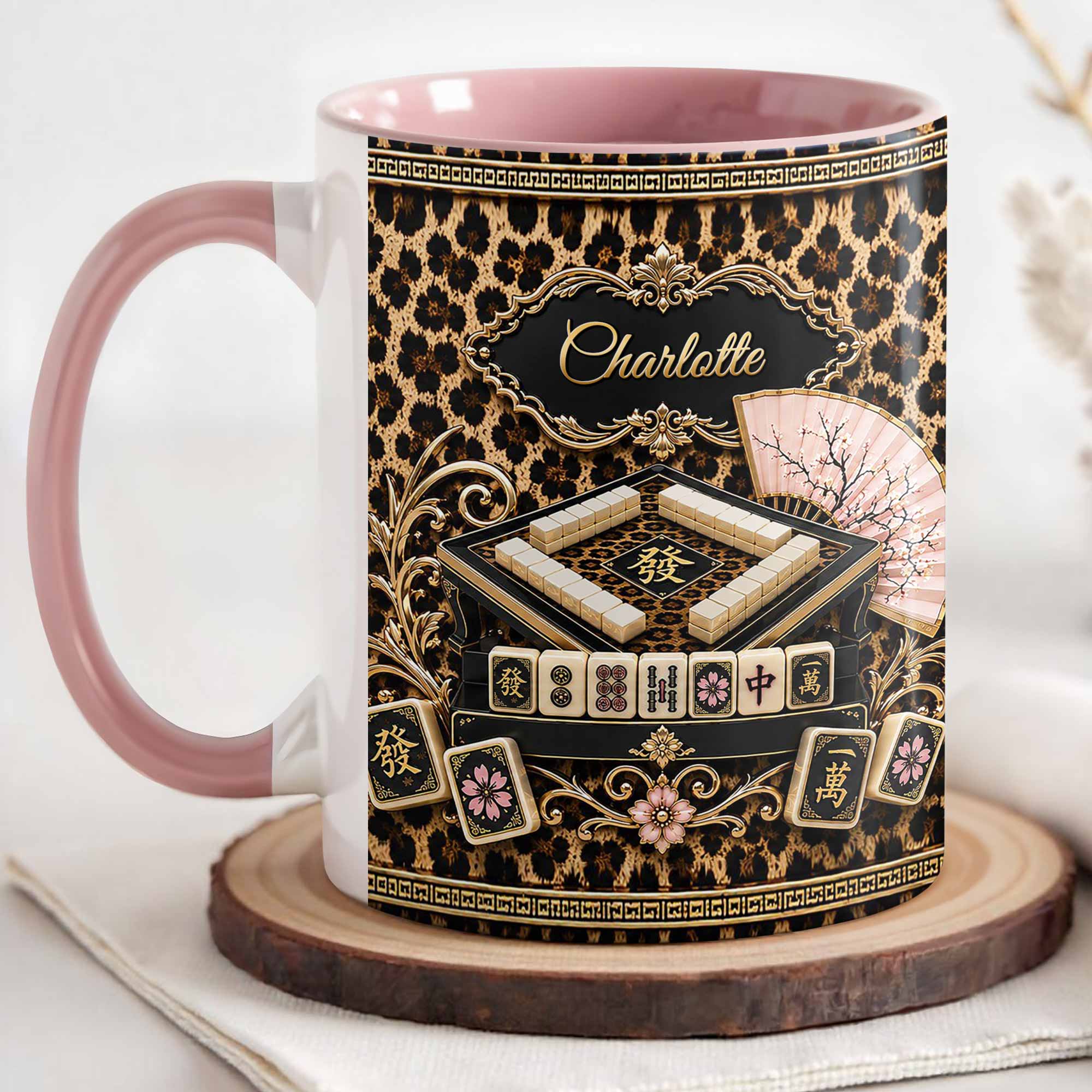 Personalized Mahjong Queen Accent Mug Custom Name Gift