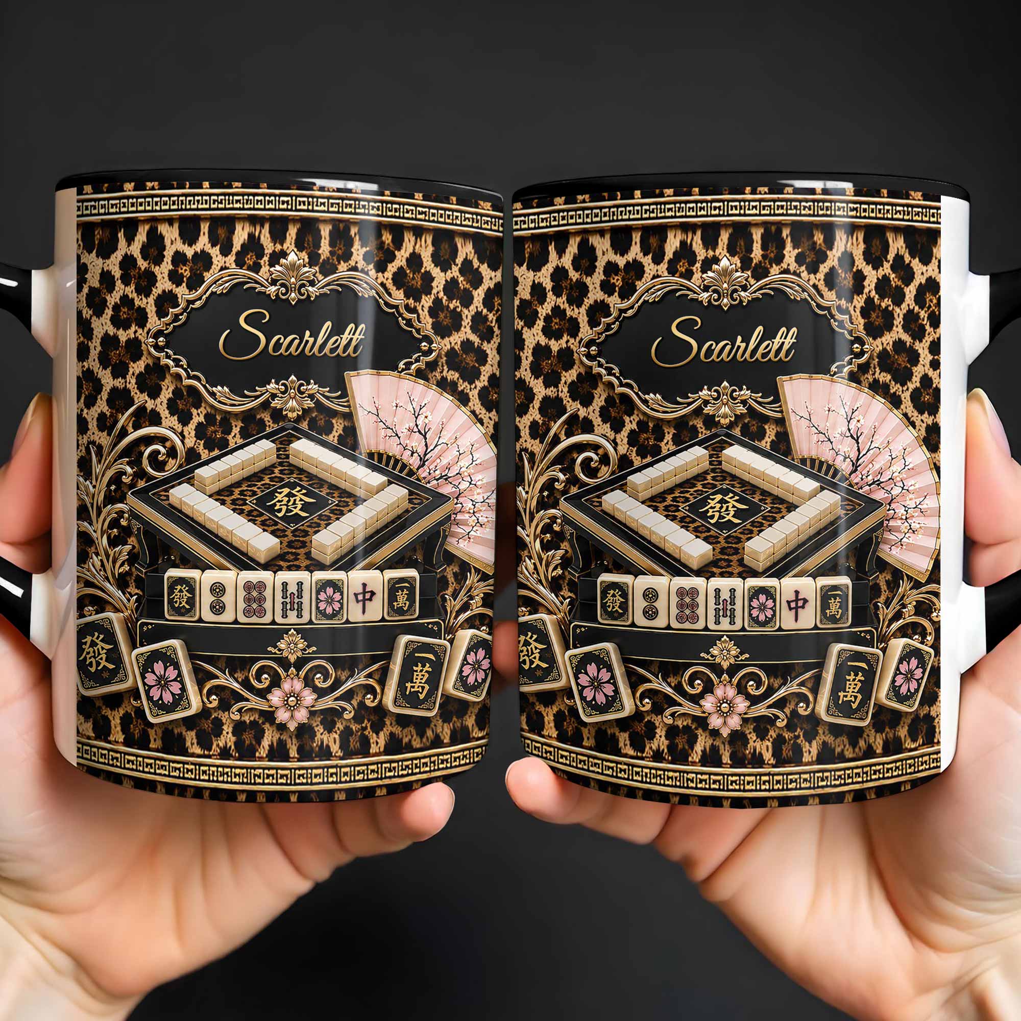 Personalized Mahjong Queen Accent Mug Custom Name Gift
