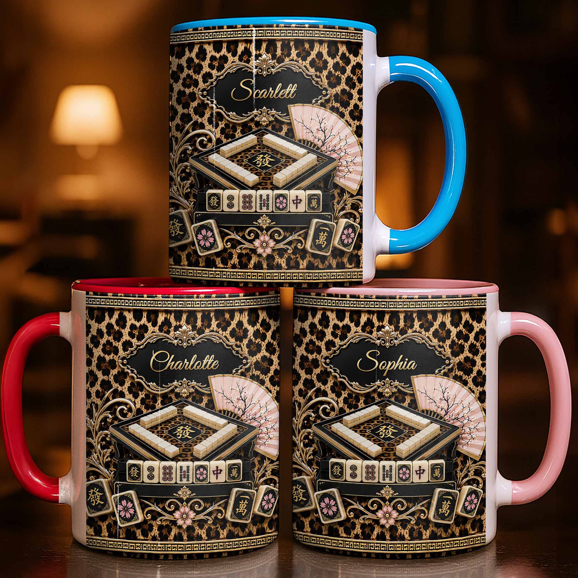 Personalized Mahjong Queen Accent Mug Custom Name Gift
