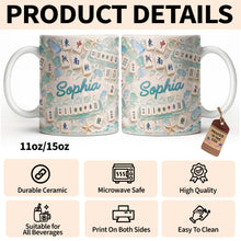 Load image into Gallery viewer, Personalized Mahjong Beach Mug Custom Name Gift for Besties
