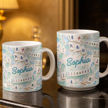 Load image into Gallery viewer, Personalized Mahjong Beach Mug Custom Name Gift for Besties
