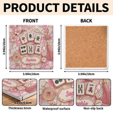 Load image into Gallery viewer, Personalized Ceramic Coaster with Cherry Blossoms for Game Night
