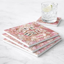 Load image into Gallery viewer, Personalized Ceramic Coaster with Cherry Blossoms for Game Night
