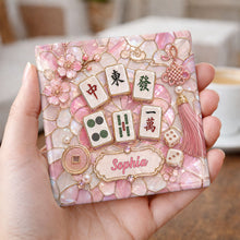 Load image into Gallery viewer, Personalized Ceramic Coaster with Cherry Blossoms for Game Night

