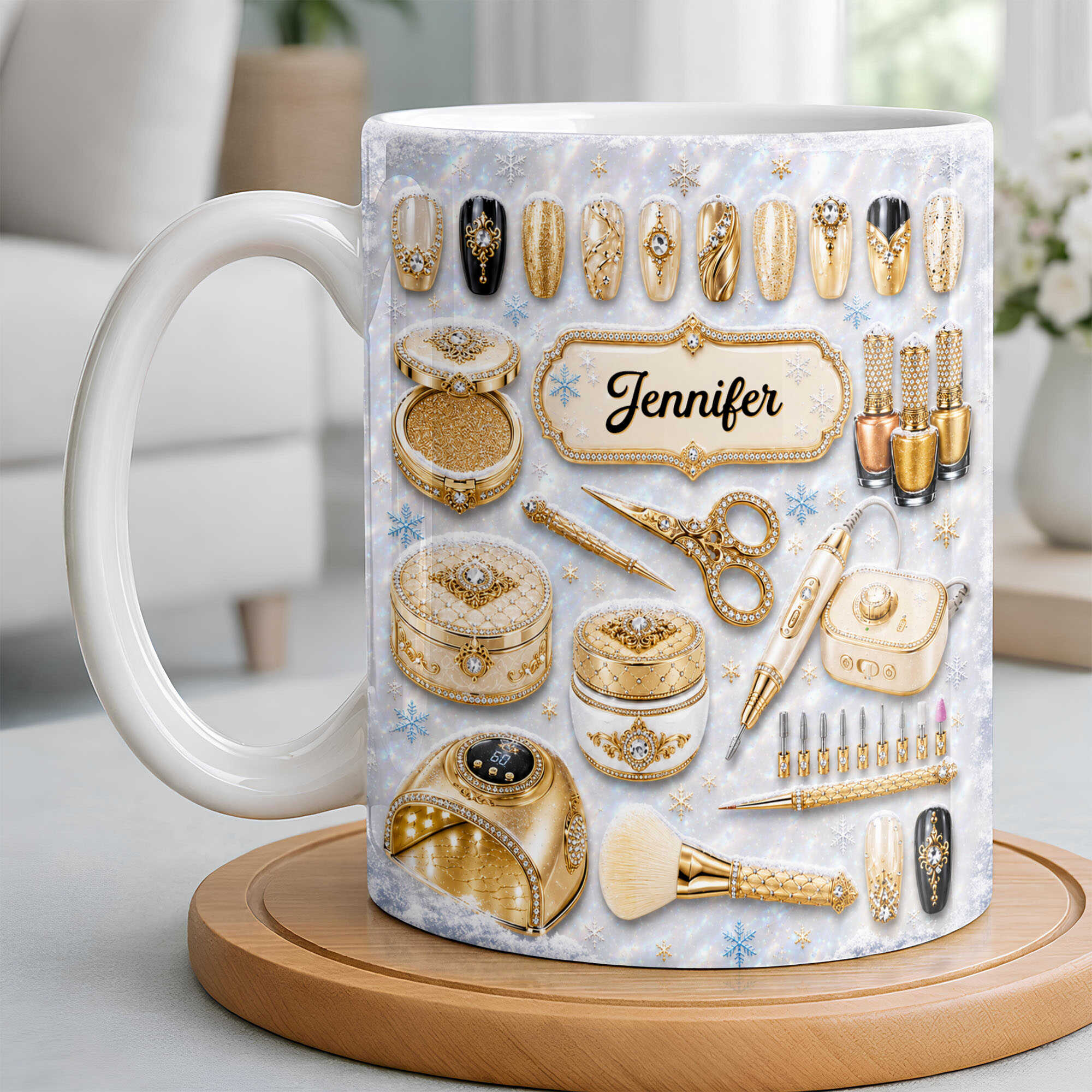 Personalized Glamorous Nail Artist Mug Custom Gift for Her
