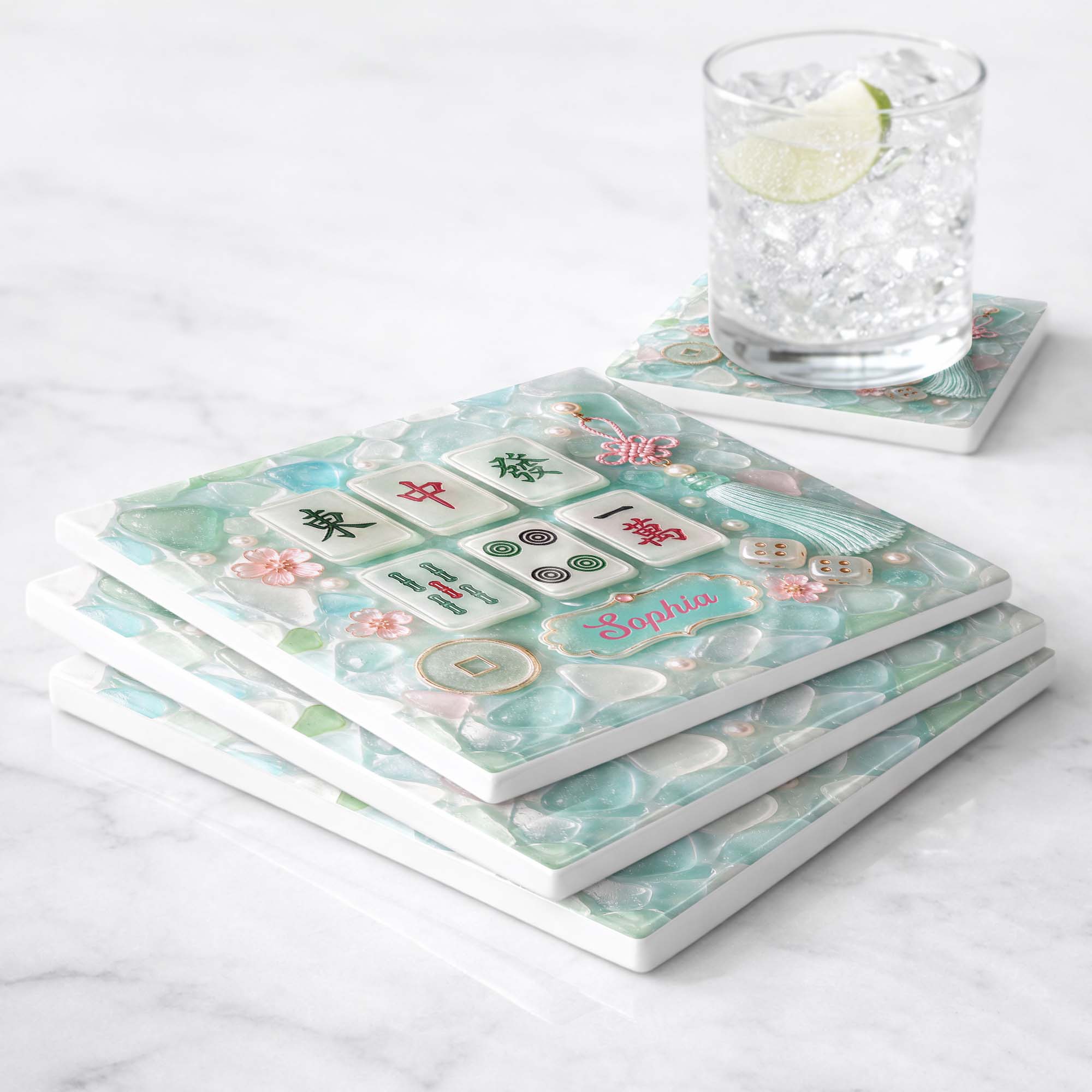 Personalized Square Ceramic Coaster Custom Name Gift for Hobbyists