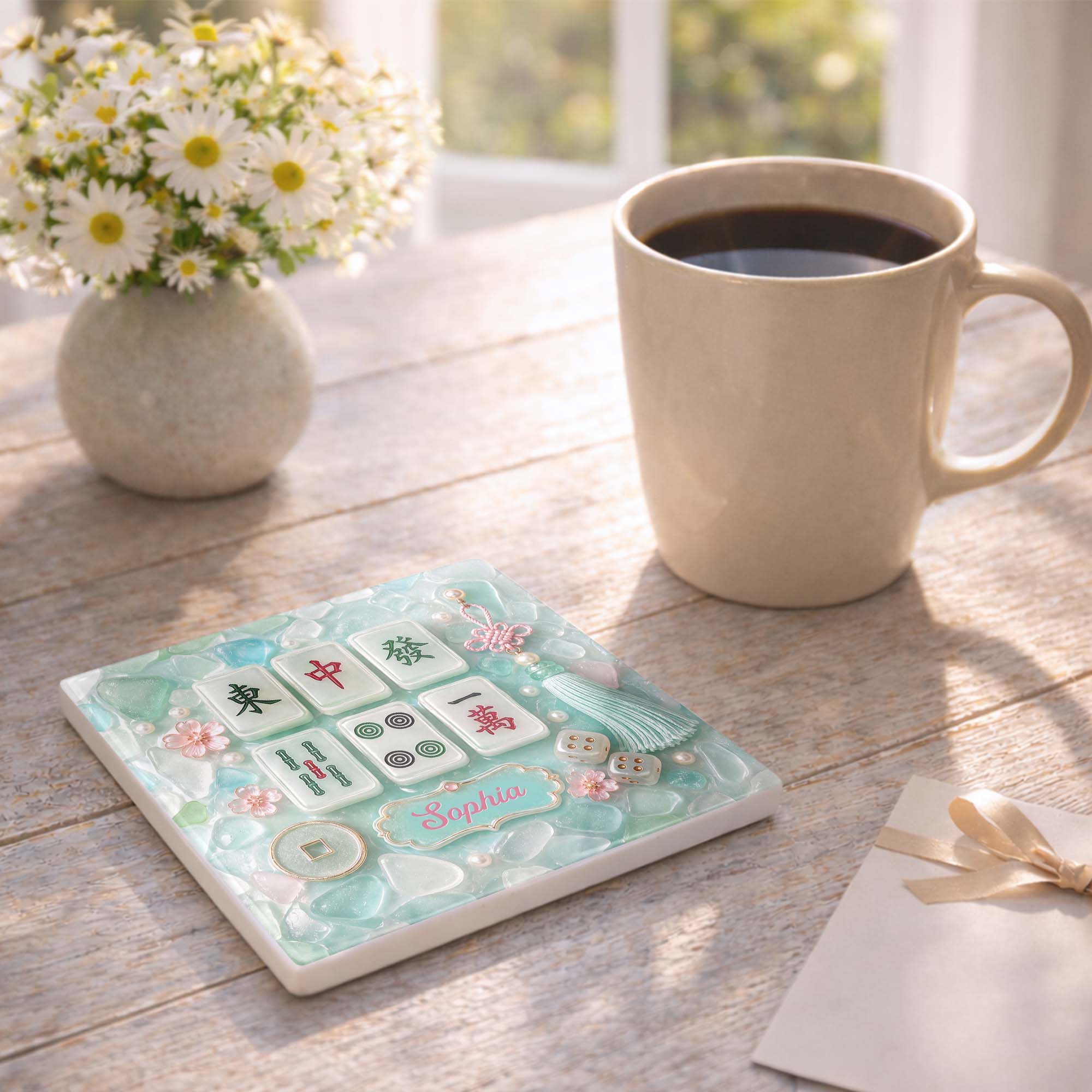 Personalized Square Ceramic Coaster Custom Name Gift for Hobbyists