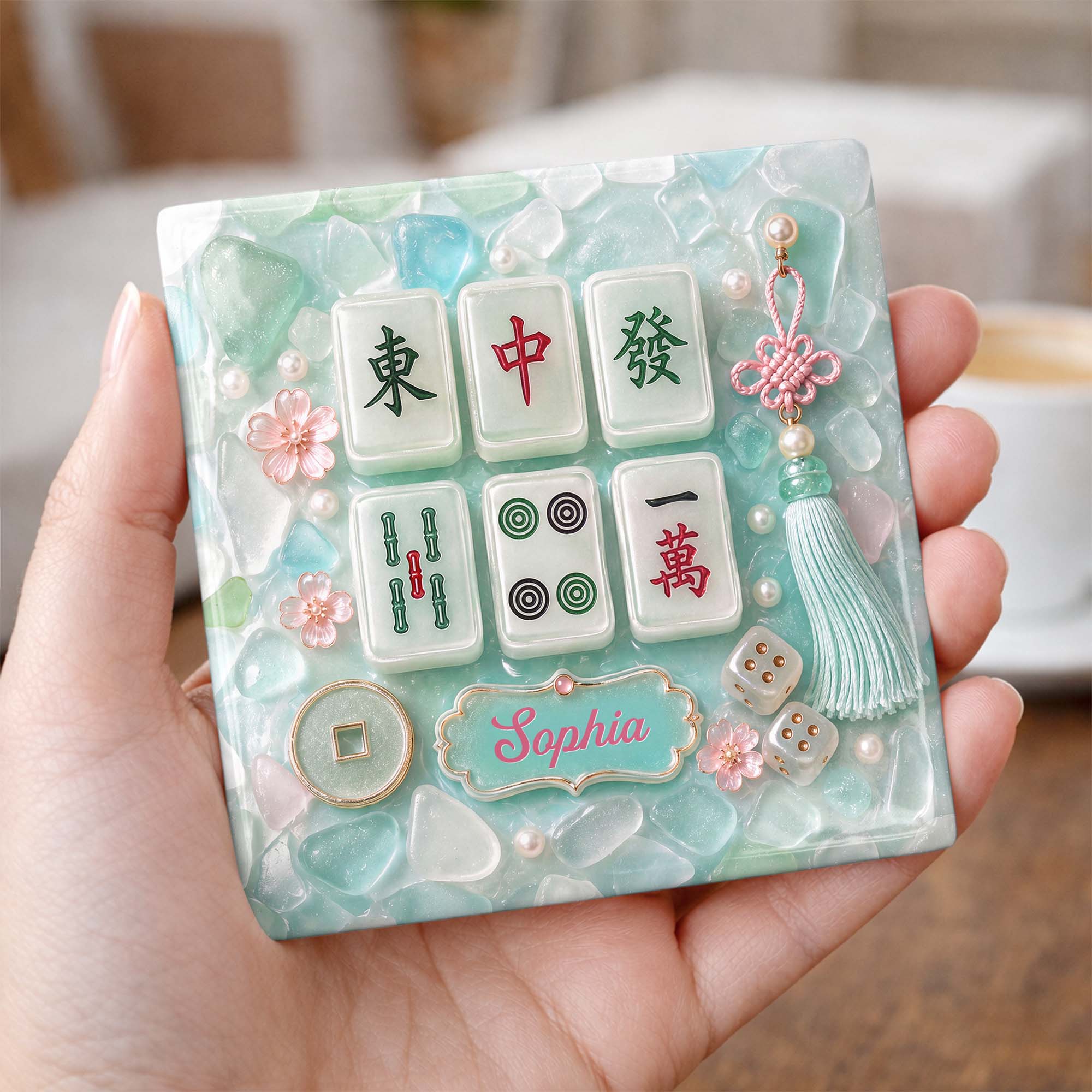 Personalized Square Ceramic Coaster Custom Name Gift for Hobbyists