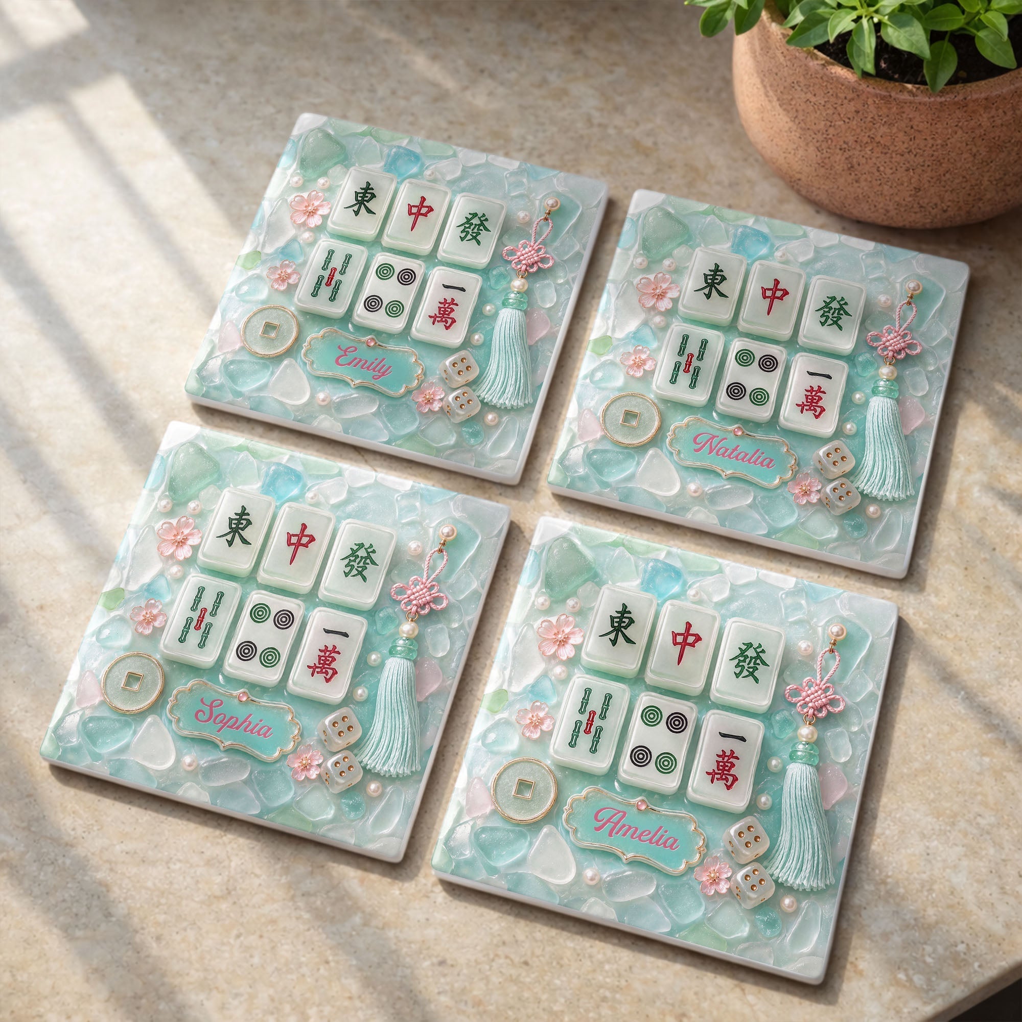 Personalized Square Ceramic Coaster Custom Name Gift for Hobbyists
