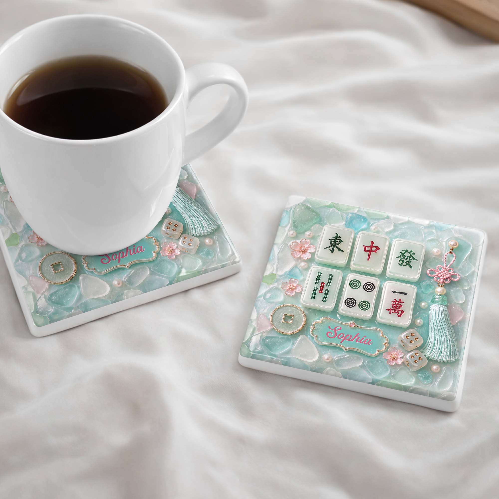 Personalized Square Ceramic Coaster Custom Name Gift for Hobbyists