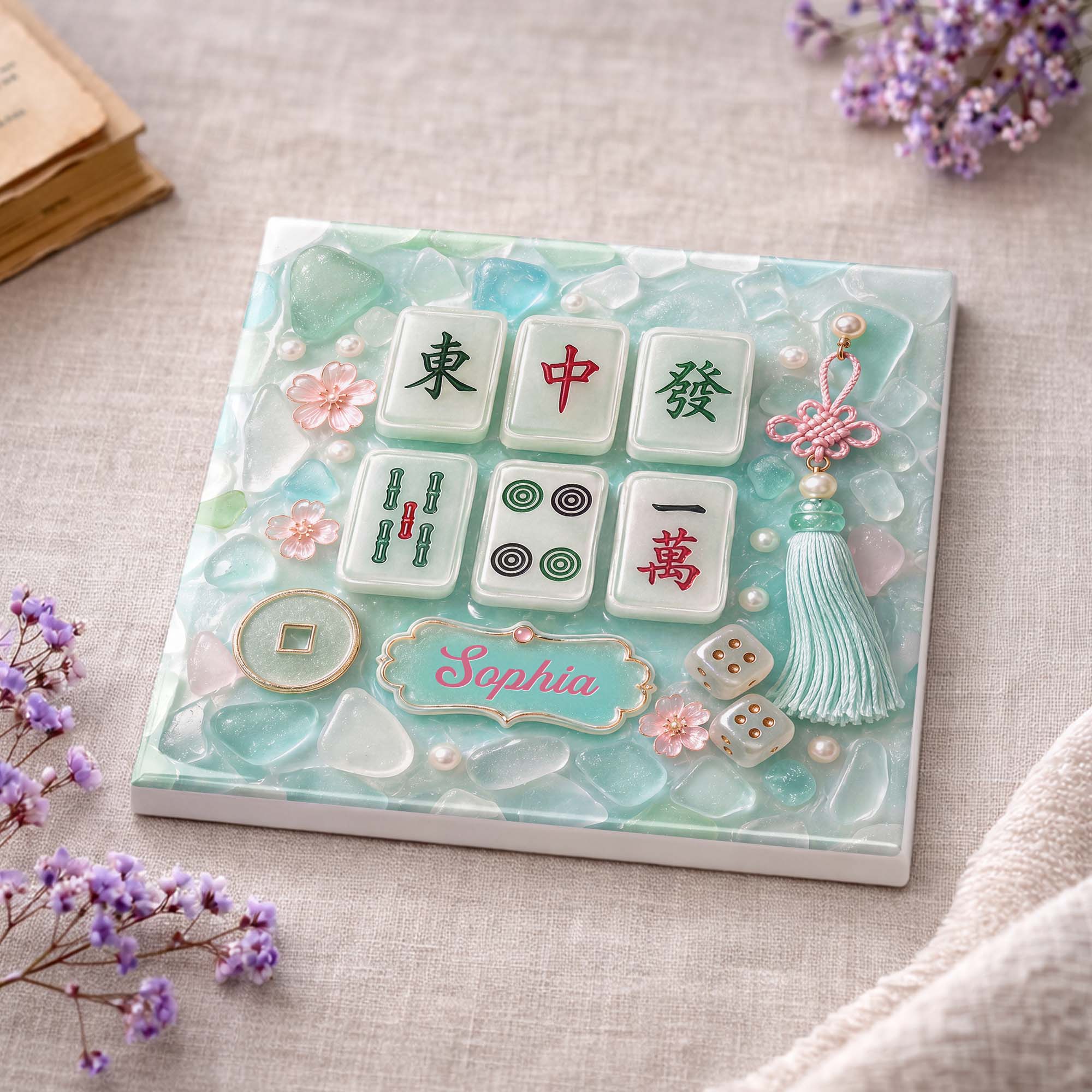Personalized Square Ceramic Coaster Custom Name Gift for Hobbyists