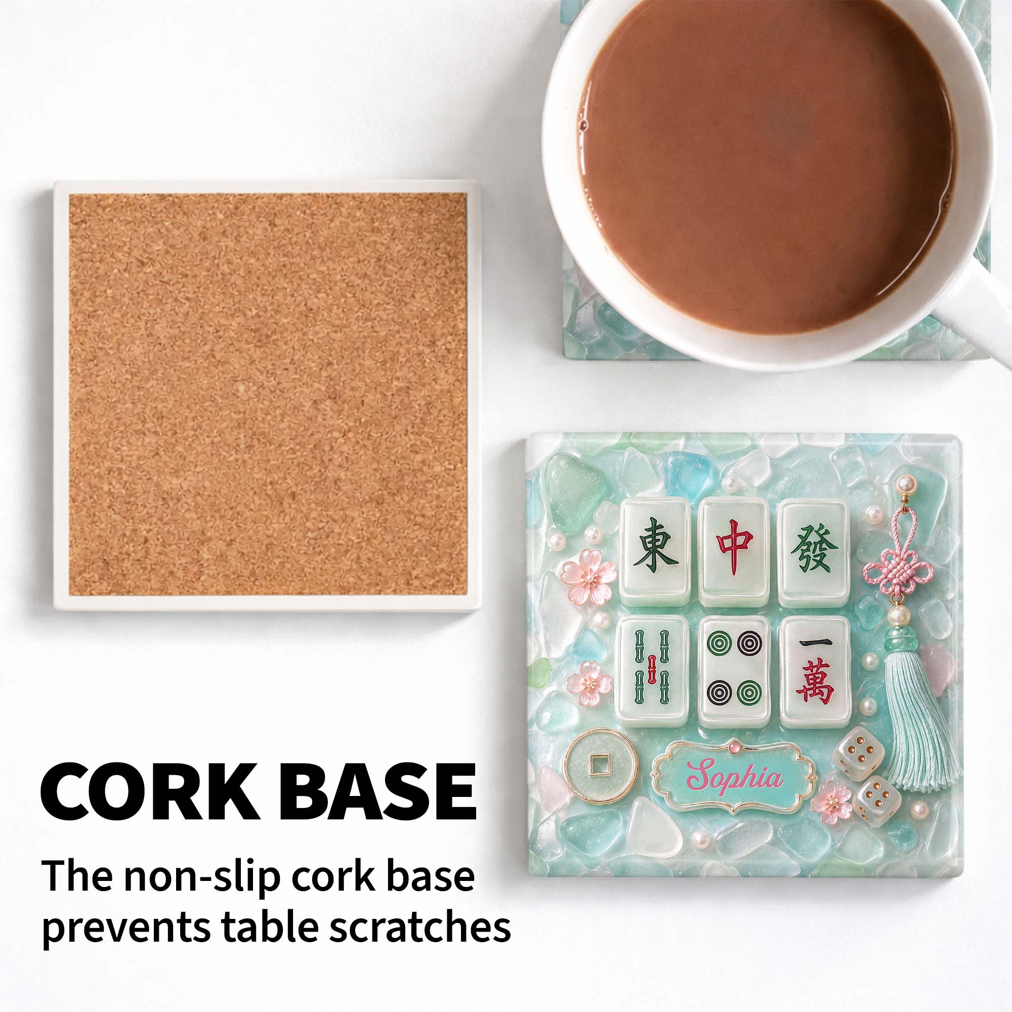 Personalized Square Ceramic Coaster Custom Name Gift for Hobbyists
