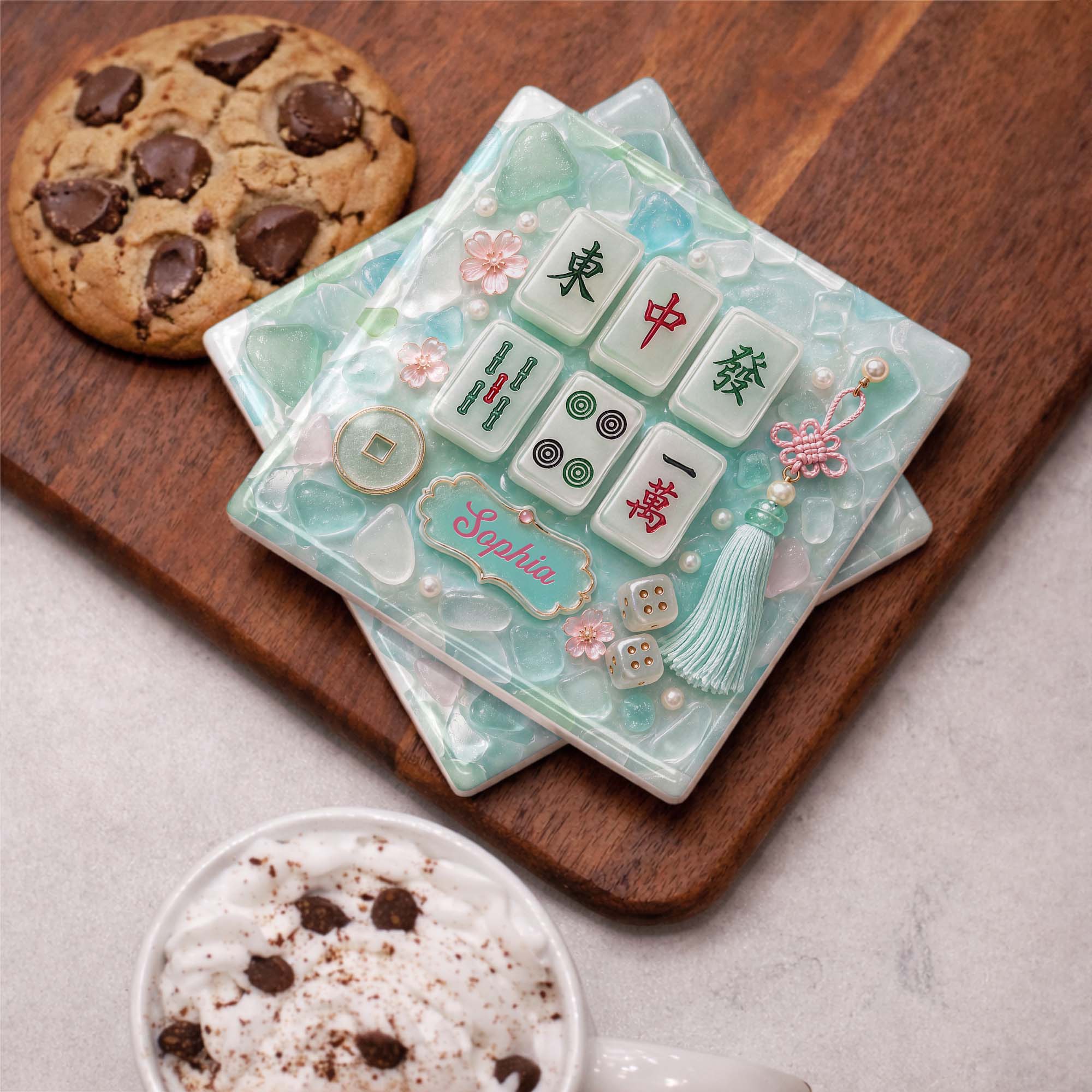 Personalized Square Ceramic Coaster Custom Name Gift for Hobbyists