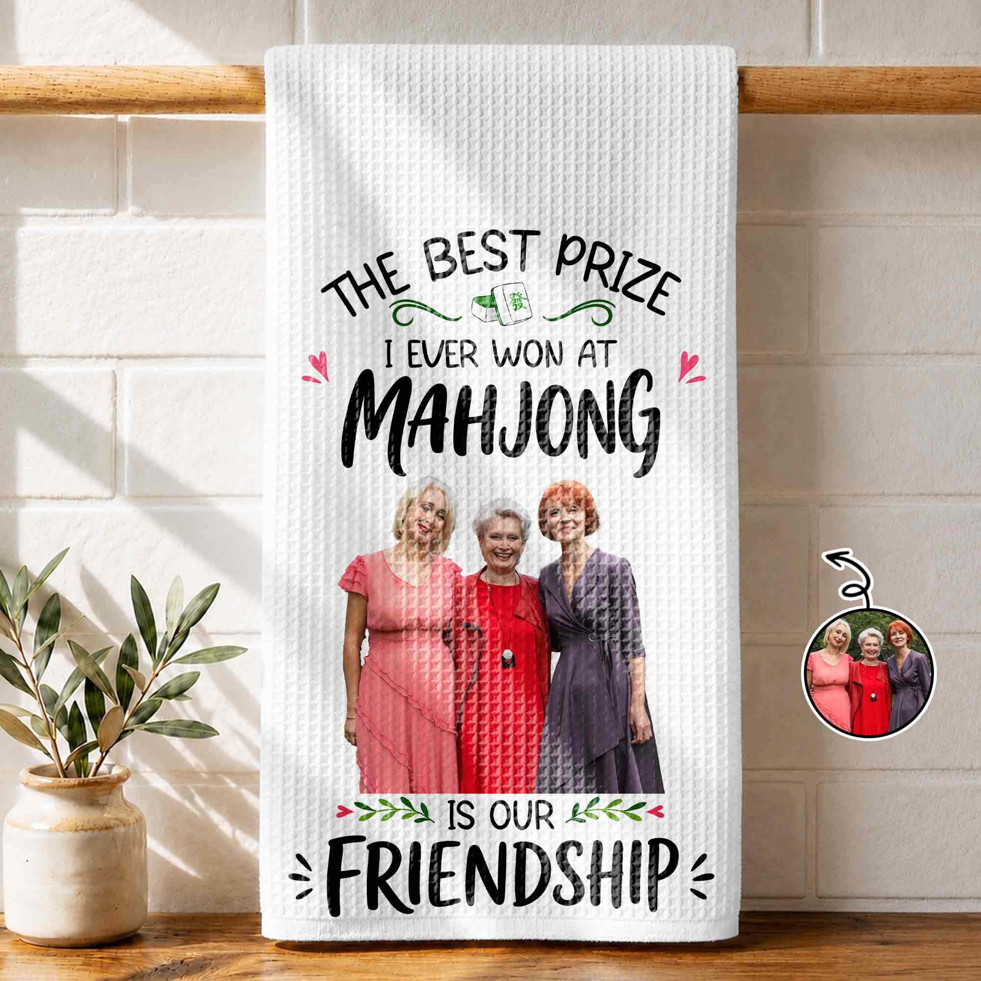 Personalized Photo Kitchen Towel Custom Gift for Besties