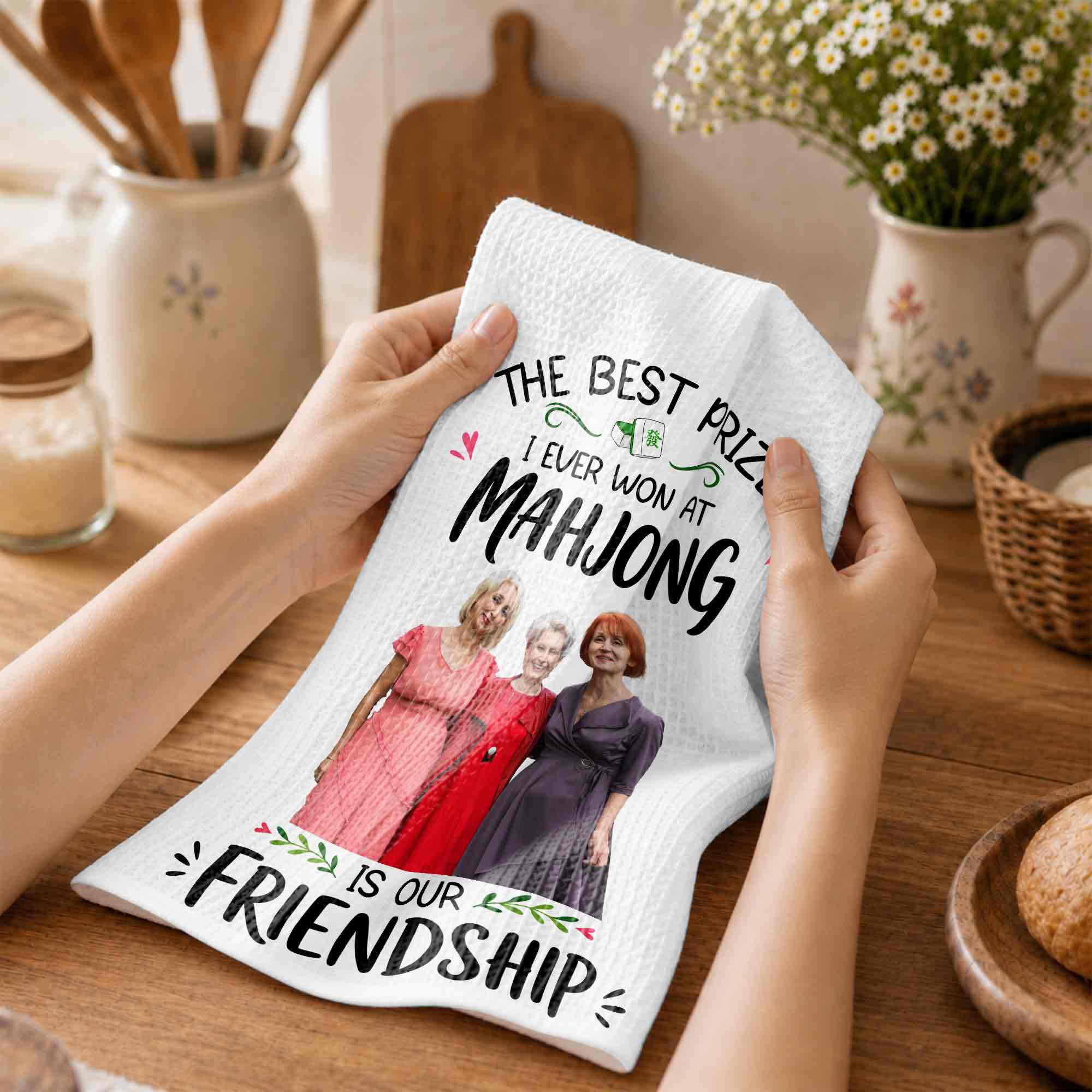 Personalized Photo Kitchen Towel Custom Gift for Besties