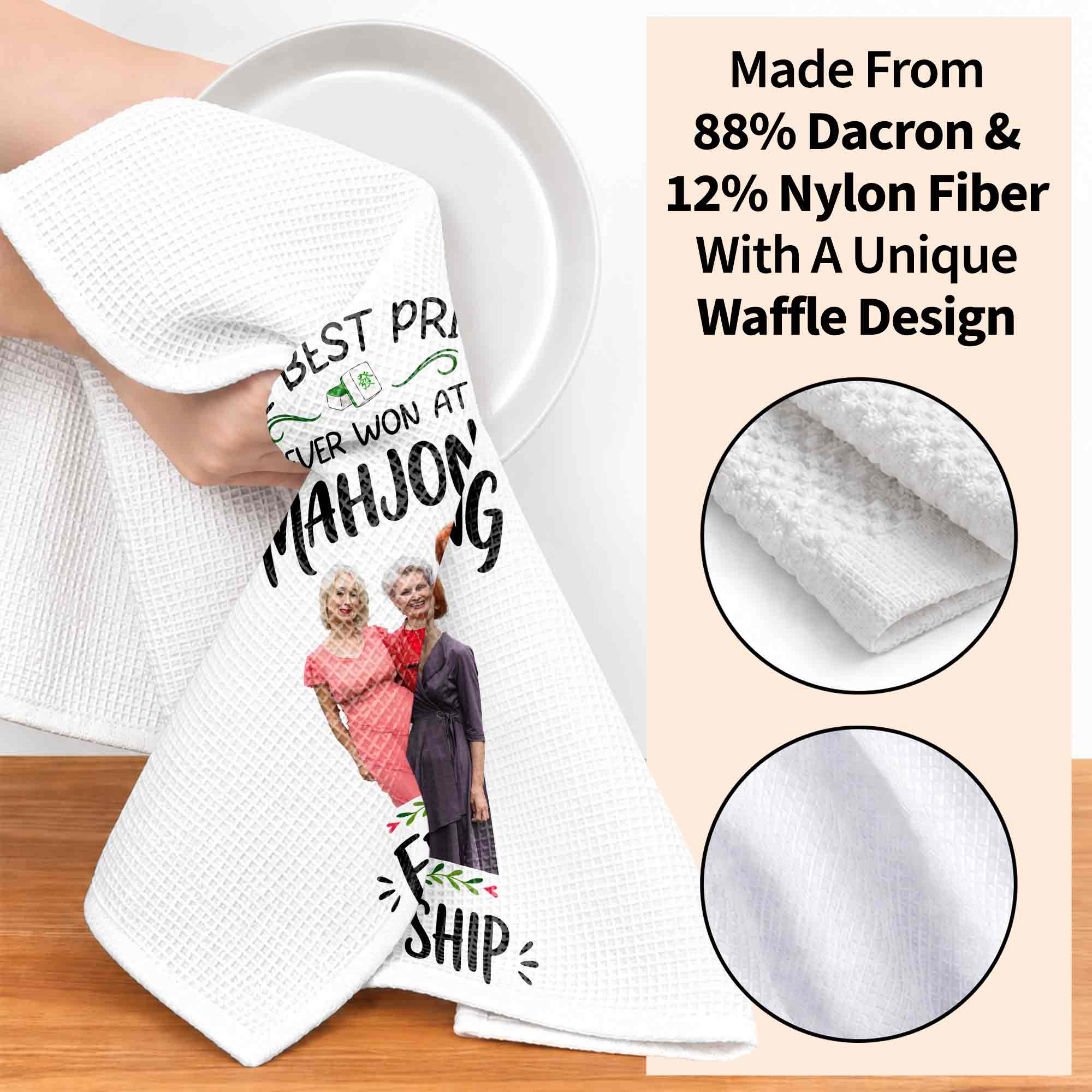 Personalized Photo Kitchen Towel Custom Gift for Besties