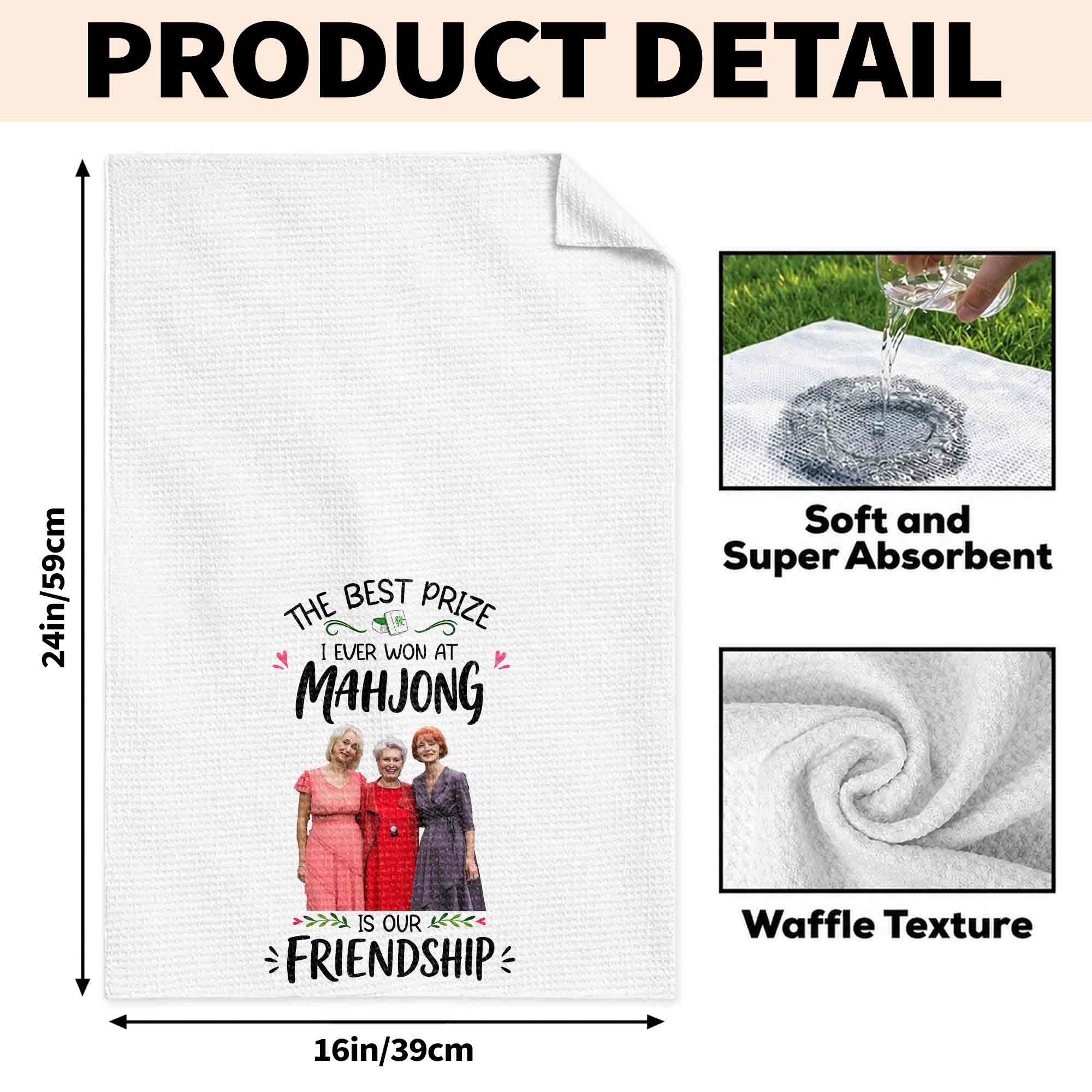 Personalized Photo Kitchen Towel Custom Gift for Besties