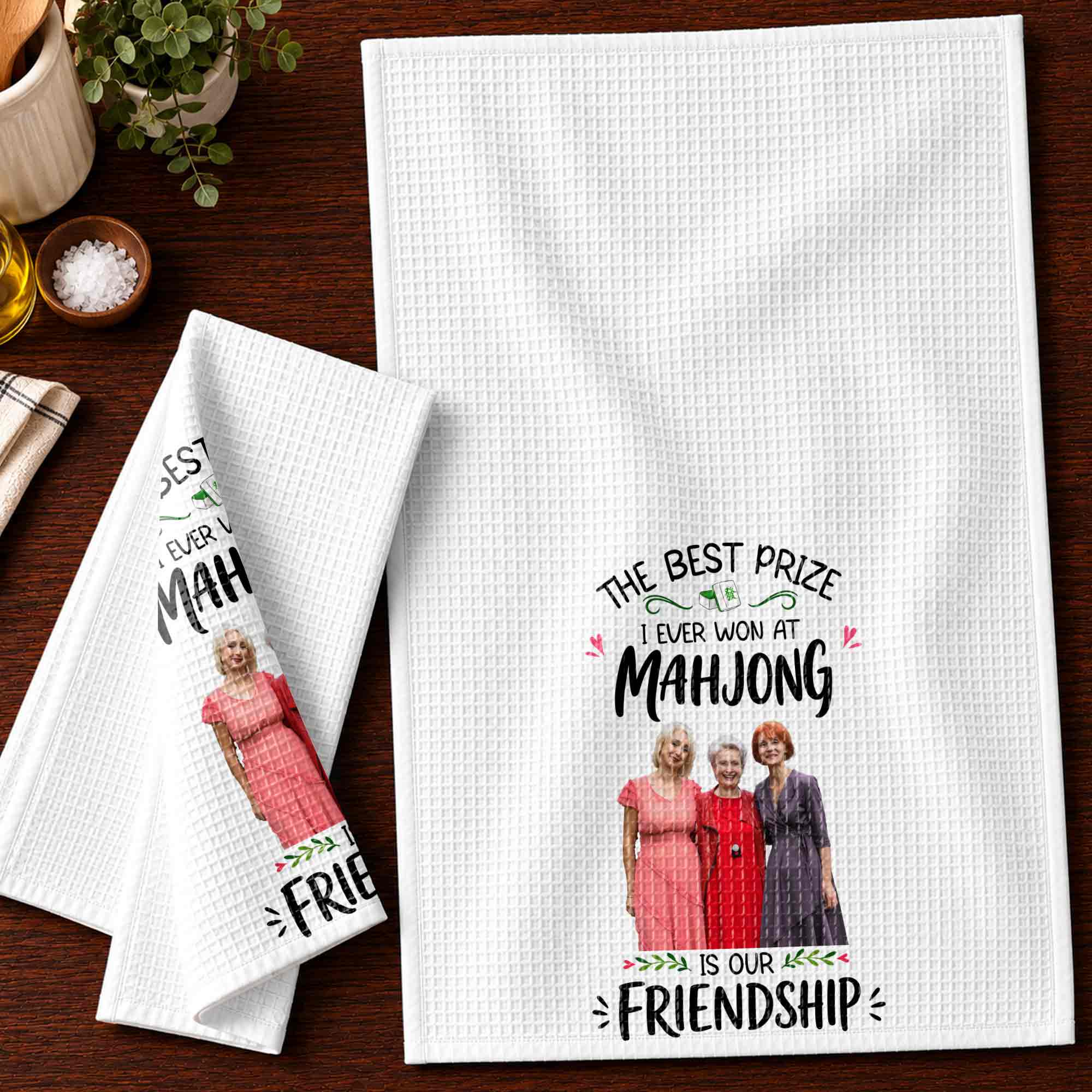 Personalized Photo Kitchen Towel Custom Gift for Besties
