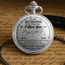 Load image into Gallery viewer, Personalized Silver Pocket Watch Custom Message Gift for Husband
