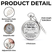 Load image into Gallery viewer, Personalized Silver Pocket Watch Custom Message Gift for Husband
