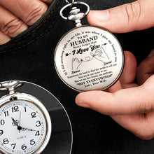 Load image into Gallery viewer, Personalized Silver Pocket Watch Custom Message Gift for Husband

