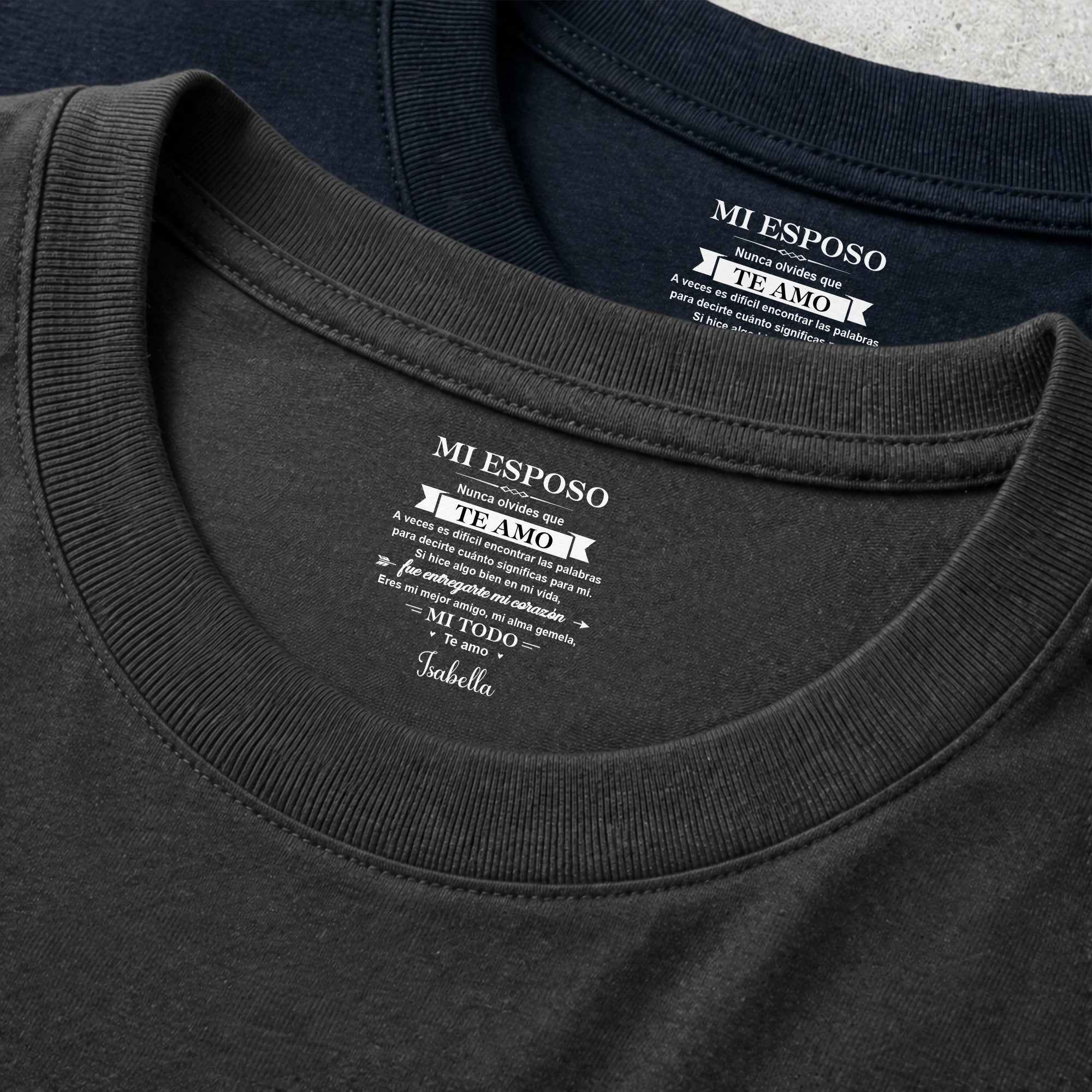 Personalized Custom T-Shirt for Him Inside Neck Print Gift