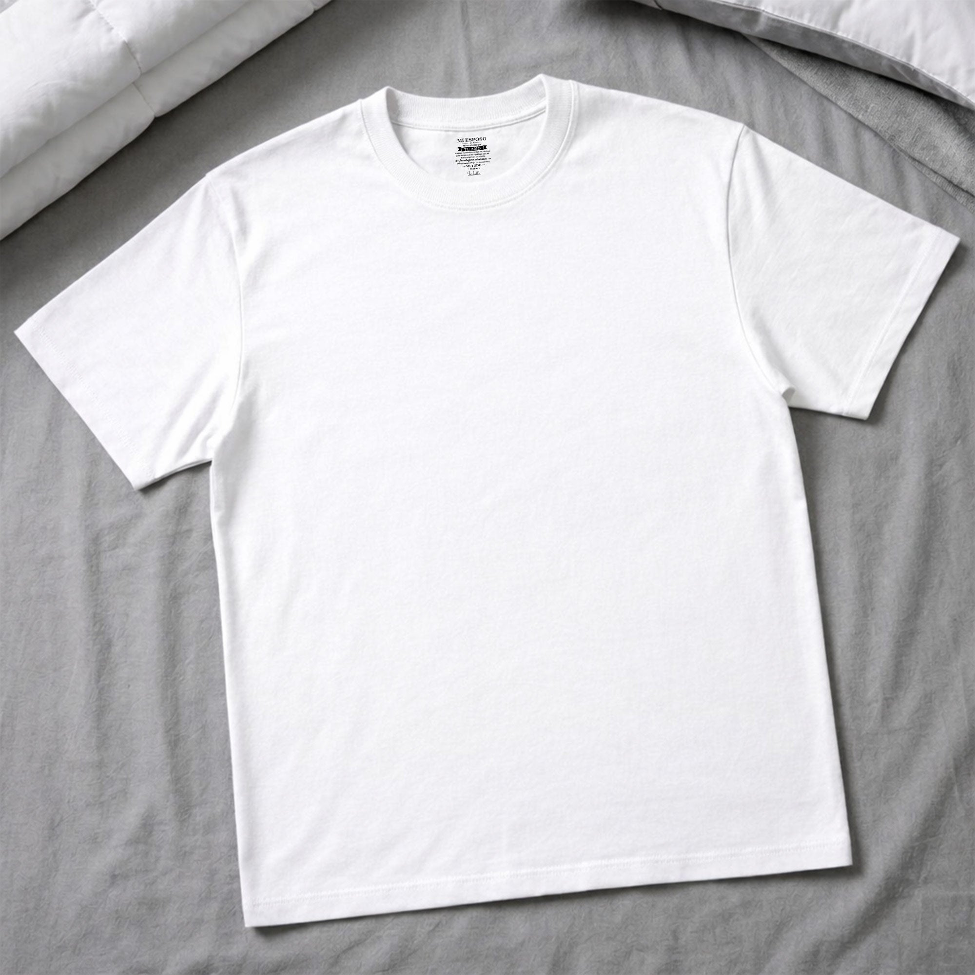 Personalized Inside Neck Print T-Shirt Gift for Husband