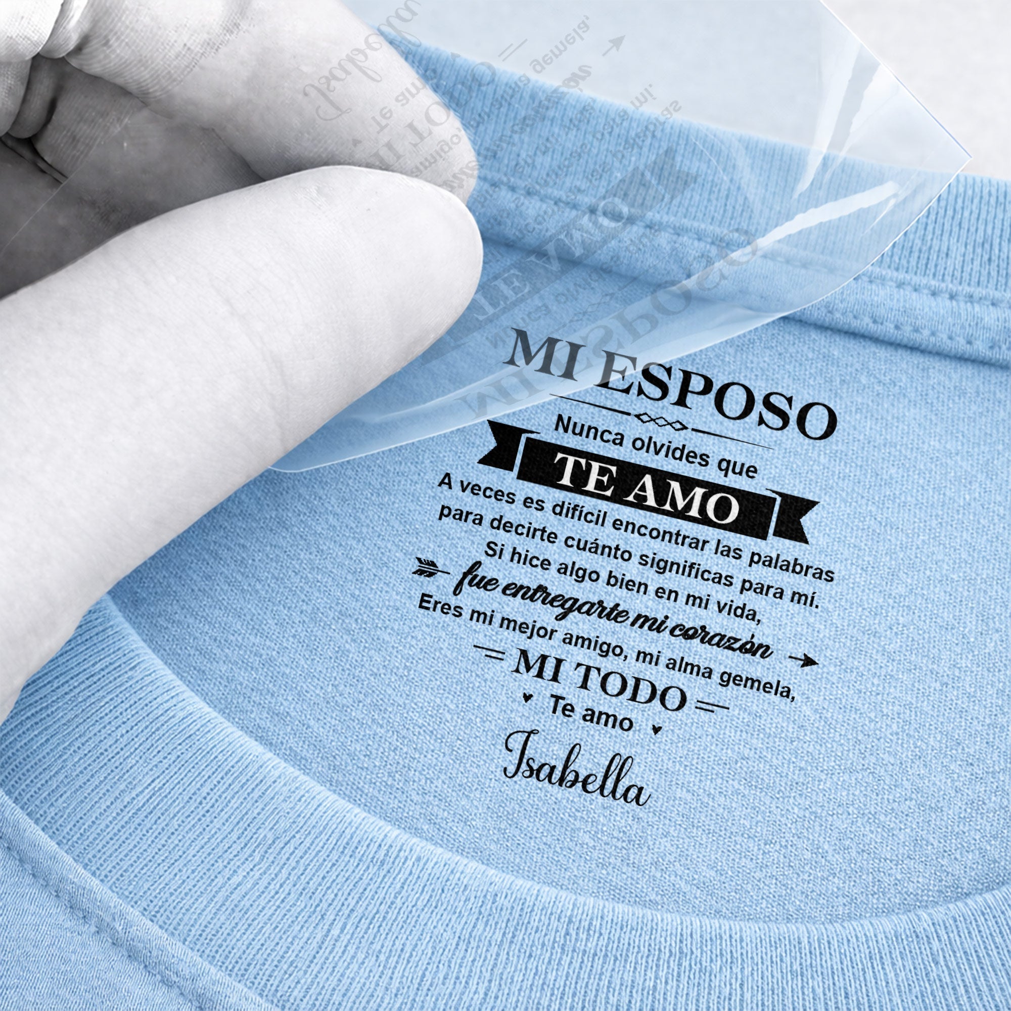 Personalized Inside Neck Print T-Shirt Gift for Husband