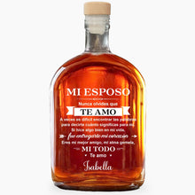 Load image into Gallery viewer, Personalized Whiskey Bottle Custom Name Heart Design Gift for Husband
