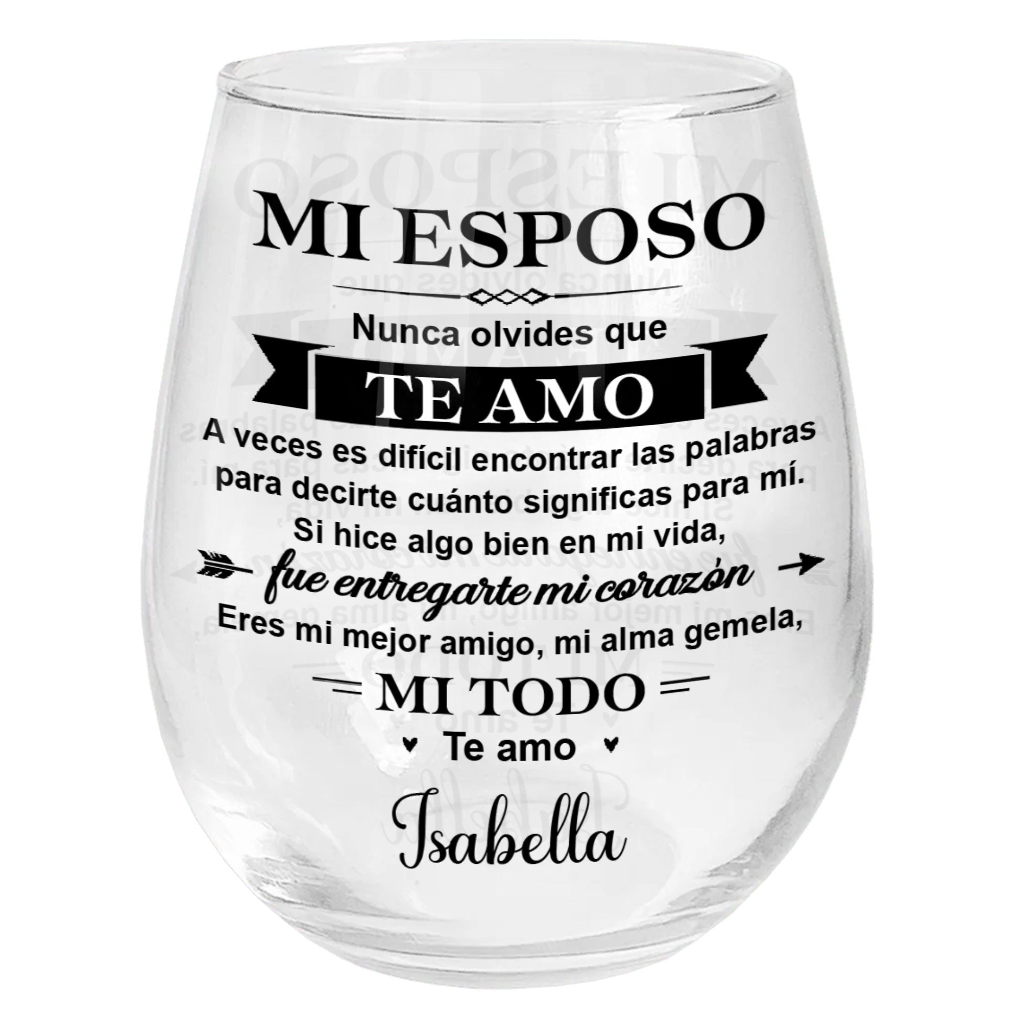 Personalized Stemless Wine Glass Gift for Him Anniversary