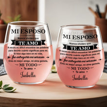 Load image into Gallery viewer, Personalized Stemless Wine Glass Gift for Him Anniversary

