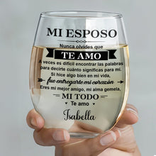 Load image into Gallery viewer, Personalized Stemless Wine Glass Gift for Him Anniversary
