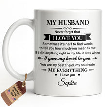Load image into Gallery viewer, Personalized Heart Coffee Mug Custom Gift for Husband
