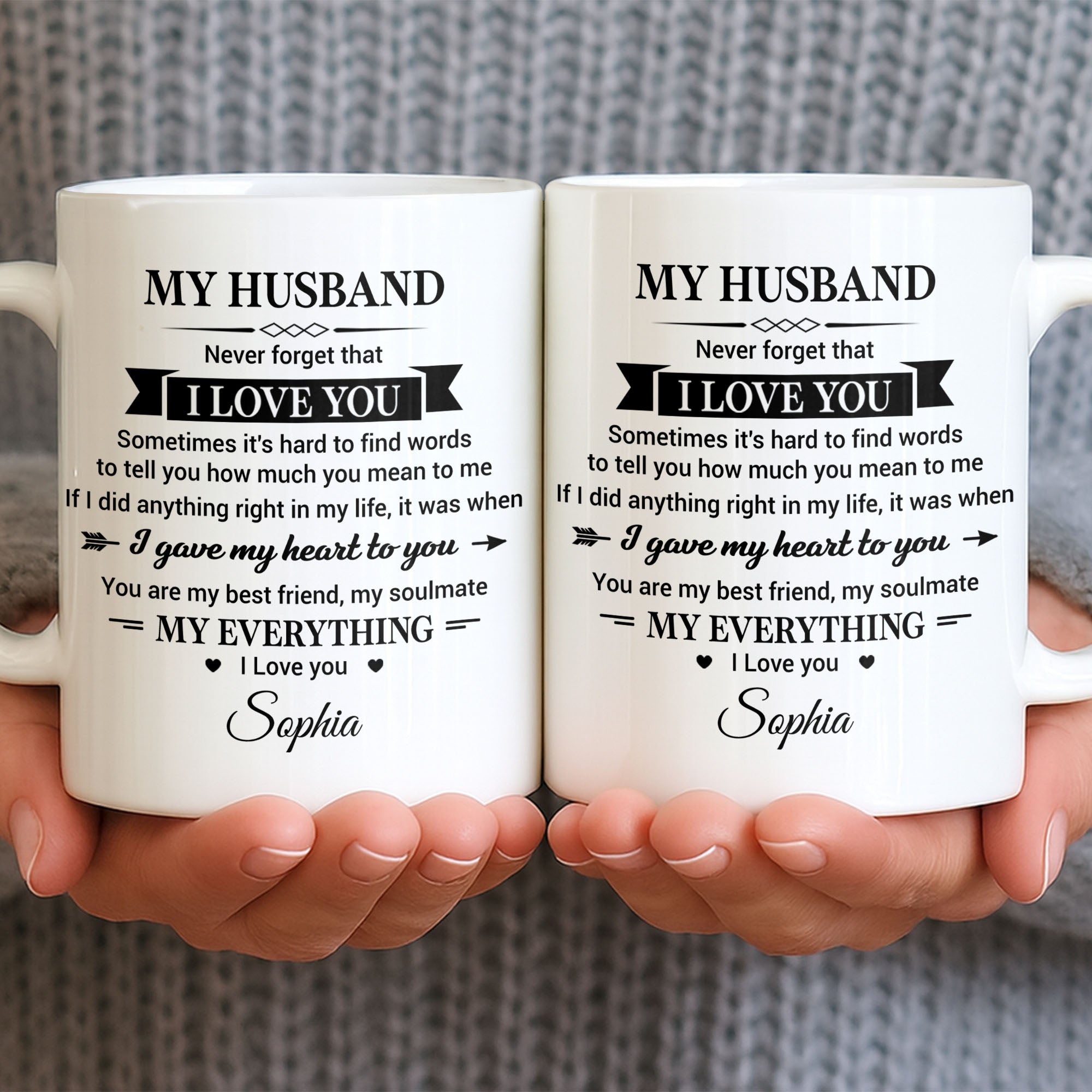Personalized Heart Coffee Mug Custom Gift for Husband