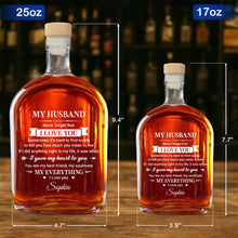Load image into Gallery viewer, Personalized Whiskey Bottle Custom Heart Arrow Gift for Husband
