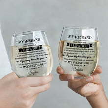 Load image into Gallery viewer, Personalized Stemless Wine Glass Custom Name Gift for Husband
