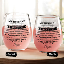 Load image into Gallery viewer, Personalized Stemless Wine Glass Custom Name Gift for Husband
