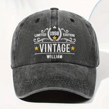 Load image into Gallery viewer, Personalized Washed Denim Cap Custom Name Gift for Dad
