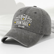 Load image into Gallery viewer, Personalized Washed Denim Cap Custom Name Gift for Dad
